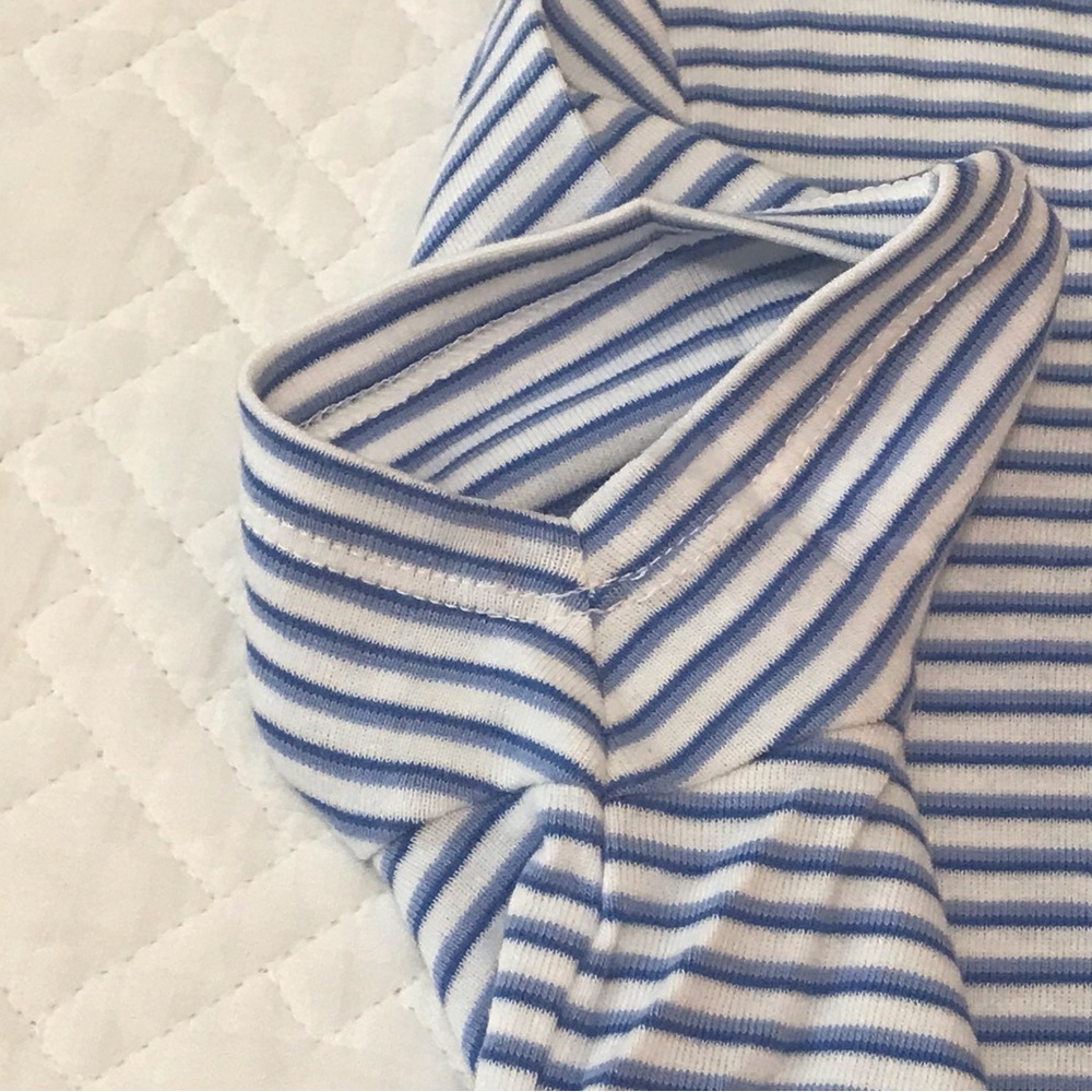 Lauren Ralph Lauren Blue White Striped Short Sleeve Tee Shirt Size P/P - Picture 5 of 8